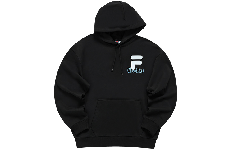 FILA Tokyo Studio Chengdu Exclusive Big Logo Pullover Hoodie Black Unisex T11U146208F-BK