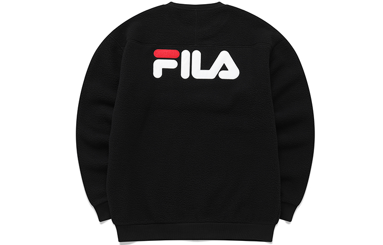 FILA Tokyo Studio Logo Fleece Pullover Unisex Sweatshirt Black T11U146202FBK