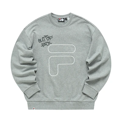 FILA Tokyo Studio Logo Print Crewneck Sweatshirt Unisex - Cloud Gray T11U216201F-MG