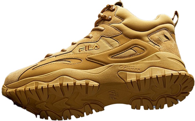 FILA 斐樂 Tracer 皮革面高筒復古休閒跑鞋 蜂蜜黃 Buy FILA 斐樂 Tracer 皮革面高筒復古休閒跑鞋 蜂蜜黃