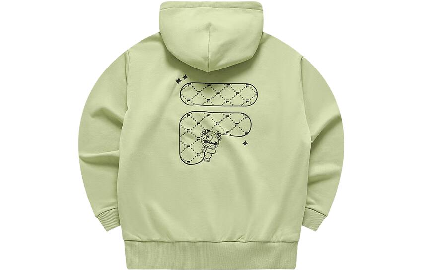 FILA Trendy FOB Logo Print Hoodie Knit Pullover Unisex - Avocado Green T11U413207F-GN