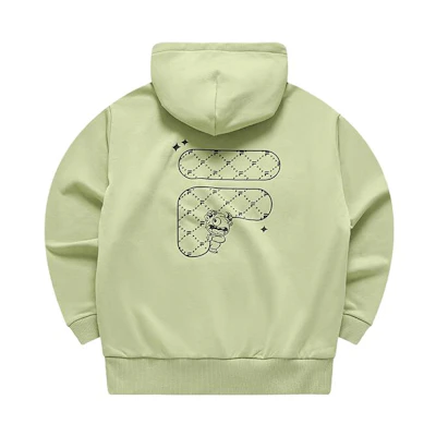 FILA Trendy FOB Logo Print Hoodie Knit Pullover Unisex - Avocado Green T11U413207F-GN