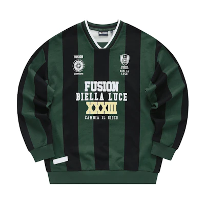 FILA Trendy Letter Striped Sweatshirt Unisex Field Green T11U335201FDG