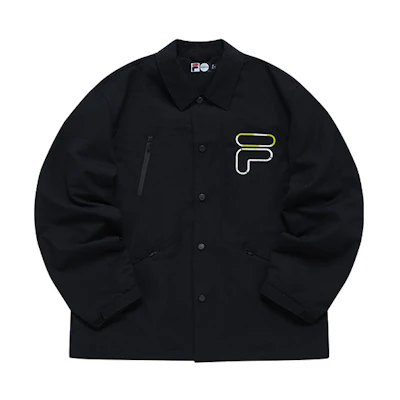 FILA Trendy Oversized Logo Woven Jacket for Men - Deep Black T11M211710F-BK