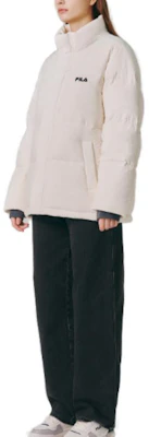 FILA UNI FW22 白色高领绗缝夹克 男女通用 简约设计 FS2DJE4101X-OWH Details for FILA UNI FW22 白色高领绗缝夹克 男女通用 简约设计 FS2DJE4101X-OWH