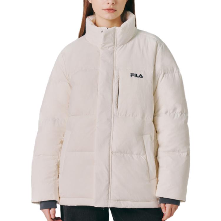 Sizing FILA UNI FW22 白色高领绗缝夹克 男女通用 简约设计 FS2DJE4101X-OWH