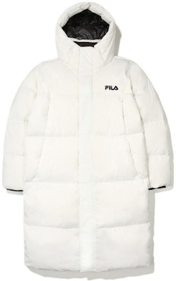 FILA UNI Unisex Quilted Hooded Down Jacket with Logo Print White. FS2DJE4103X-OWH Order FILA UNI Unisex Quilted Hooded Down Jacket with Logo Print White. FS2DJE4103X-OWH