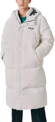 FILA UNI Unisex Quilted Hooded Down Jacket with Logo Print White. FS2DJE4103X-OWH Cheap FILA UNI Unisex Quilted Hooded Down Jacket with Logo Print White. FS2DJE4103X-OWH