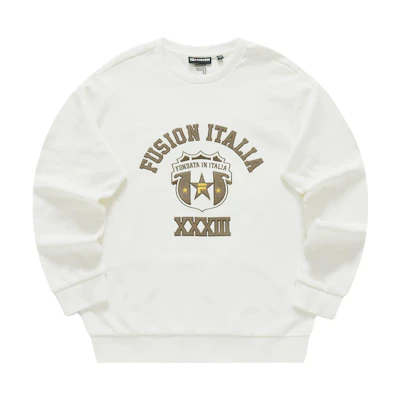 FILA Uniform Letter Pullover Sweatshirt Simple Casual White T11M345207F-WT