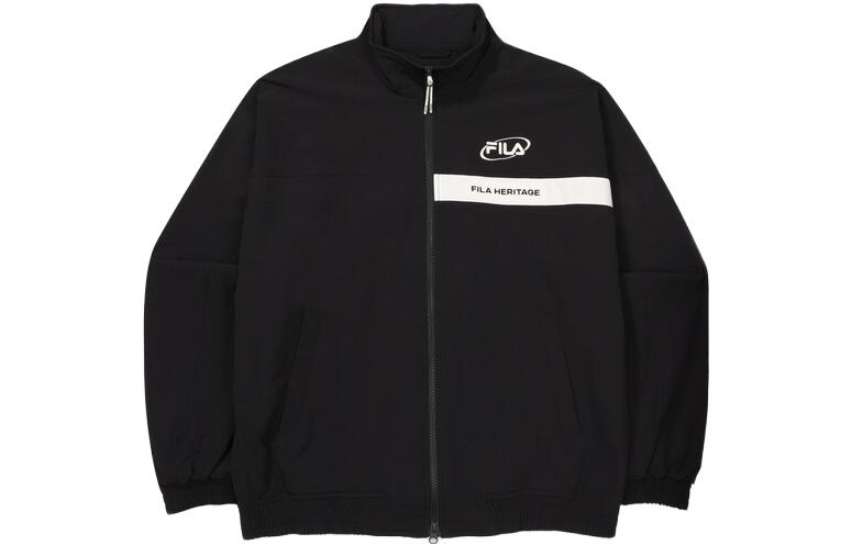 FILA Unisex Black Casual Zip-Up Jacket FS2JKF3101X-BLK