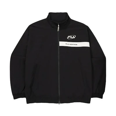 FILA Unisex Black Casual Zip-Up Jacket FS2JKF3101X-BLK