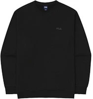 FILA Unisex Black Crewneck Logo Sweatshirt Long Sleeve Plain Design FS2POG3101U-BLK FILA Unisex Black Crewneck Logo Sweatshirt Long Sleeve Plain Design FS2POG3101U-BLK