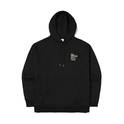 FILA Unisex Black Hoodie with Solid Logo Letter Print FS2POE4104X-BLK