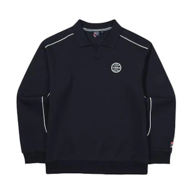 FILA Unisex Black Lettered Pullover Loose-Fit Long-Sleeve Sweatshirt FS2POF3312X-INA