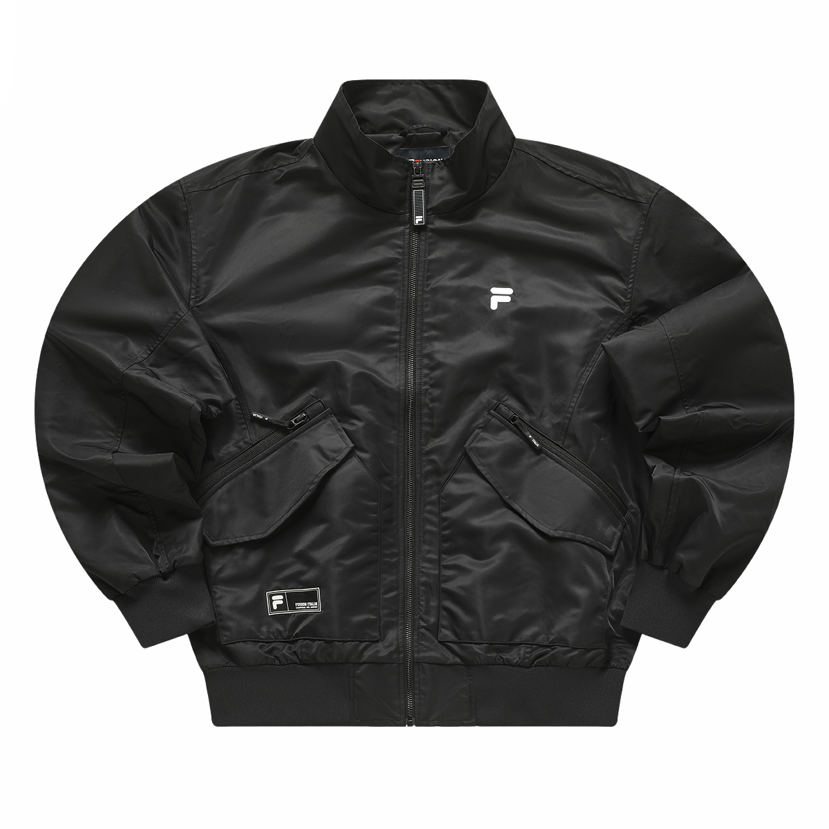 FILA Unisex Black Outdoor Casual Loose Fit Long Sleeve Zip Jacket T11M415704A-BK