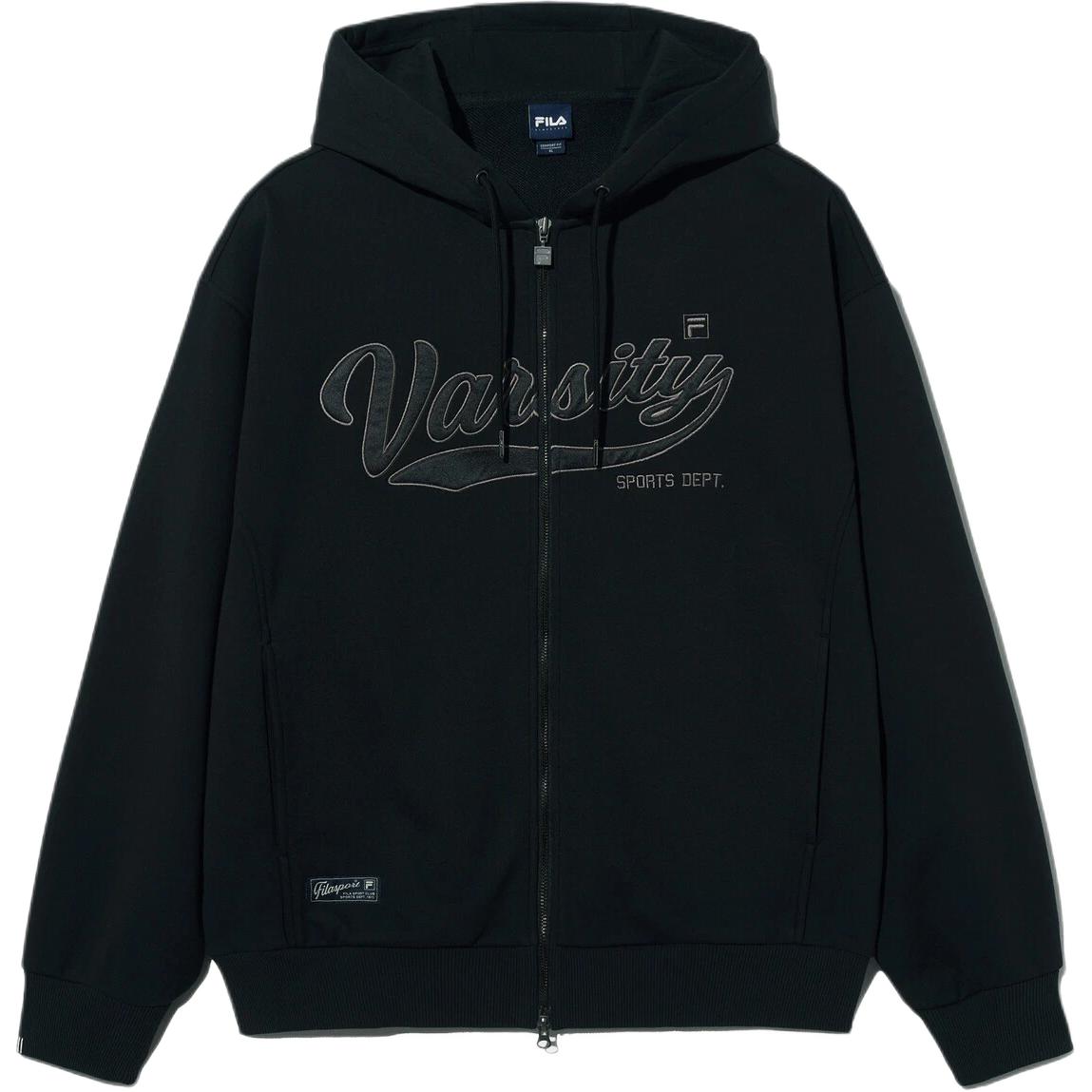 FILA Unisex Black Oversized Hoodie with Lettering Design FS2FTH1102UBLK