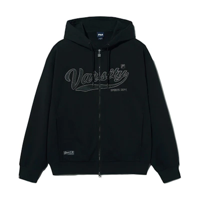 FILA Unisex Black Oversized Hoodie with Lettering Design FS2FTH1102UBLK