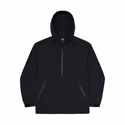 FILA Unisex Black Solid Color Long Sleeve Hoodie with Drawstring FS2JKG1G03XBLK