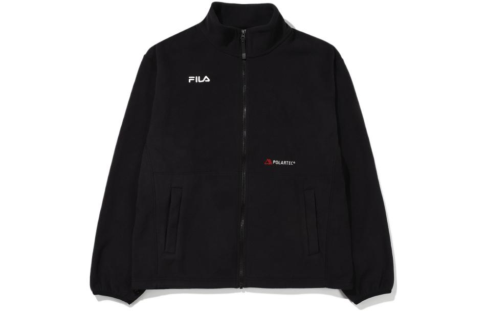FILA Unisex Black Solid Color Zip-Up Casual Jacket FS2FTE4210X-BLK