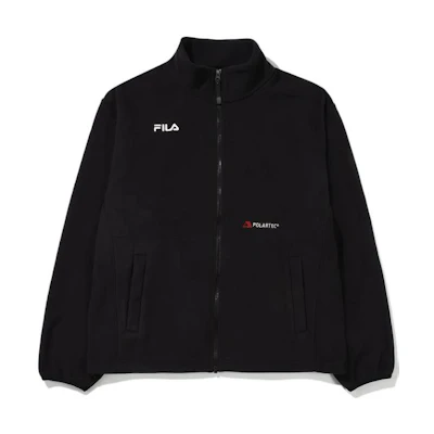 FILA Unisex Black Solid Color Zip-Up Casual Jacket FS2FTE4210X-BLK