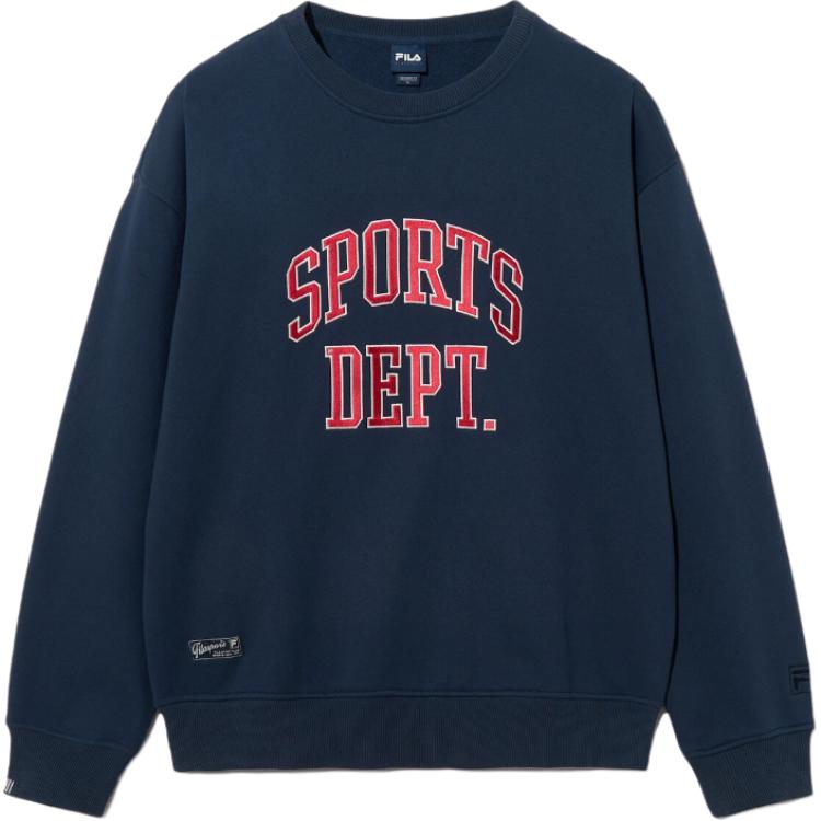 FILA Unisex Blue Crewneck Sweatshirt with Logo Design FS2POH1103XDNA
