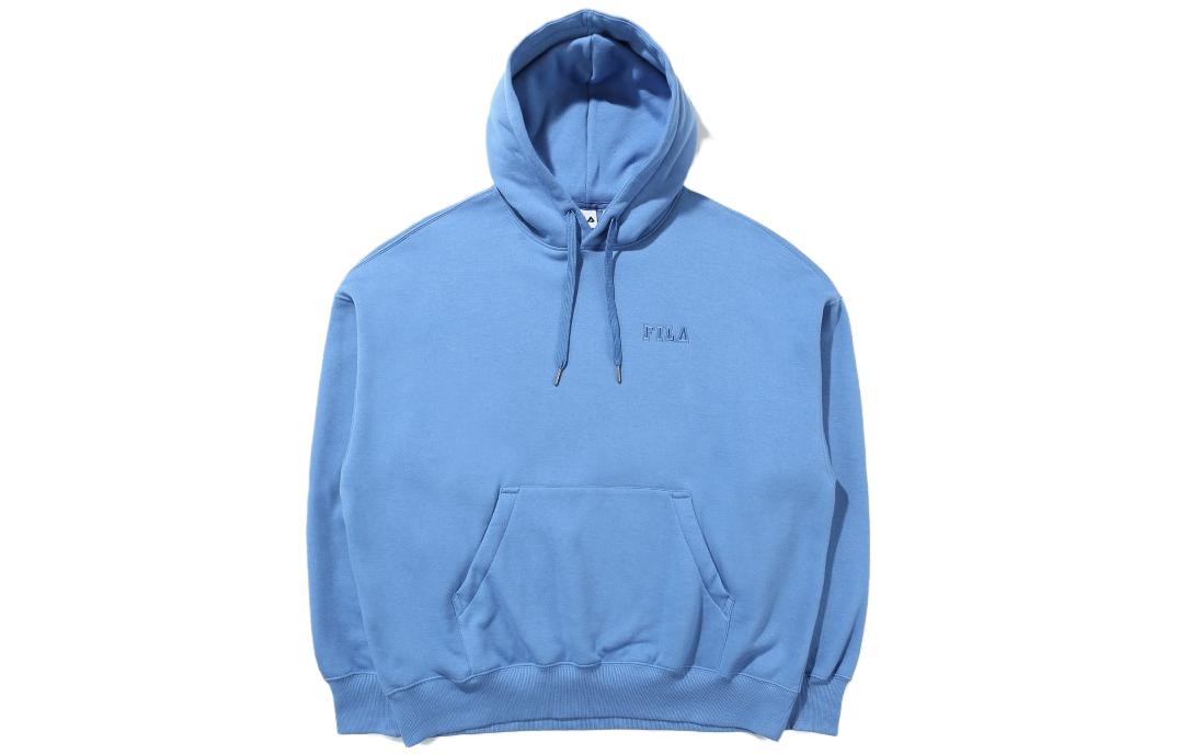 FILA Unisex Blue Fleece Hoodie with Logo - Oversized Fit FS2POD4103X-IDB