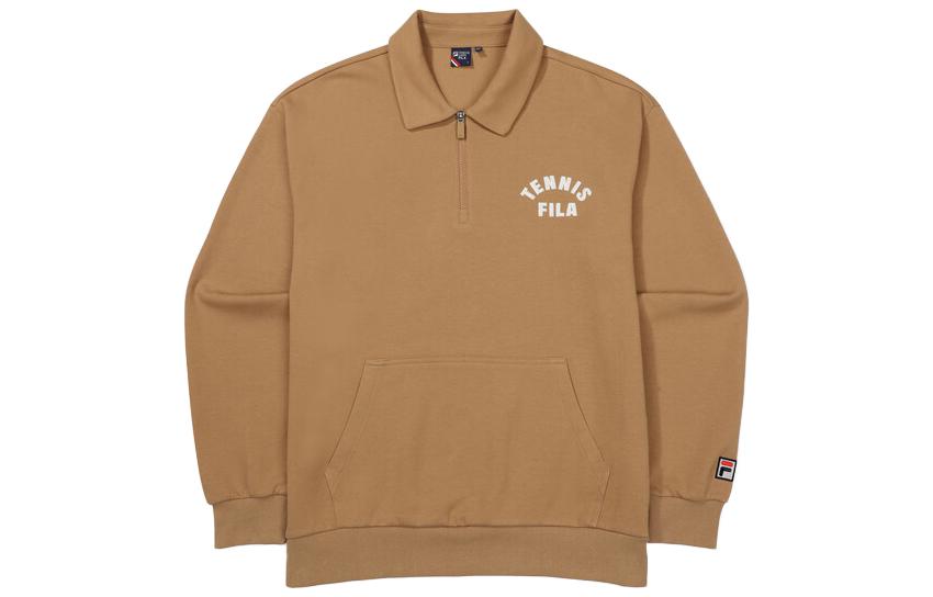 FILA Unisex Brown Pullover Sweatshirt with Solid Color and Long Sleeves FS2POF3313X-CAL