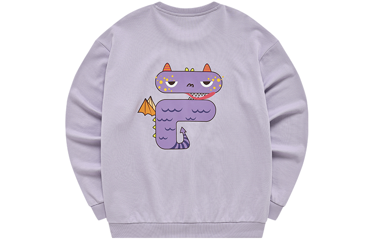 FILA Unisex Cartoon Graphic Loose Knit Pullover Sweatshirt - Mystic Purple T11U243204F-VT