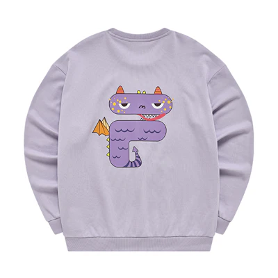 FILA Unisex Cartoon Graphic Loose Knit Pullover Sweatshirt - Mystic Purple T11U243204F-VT