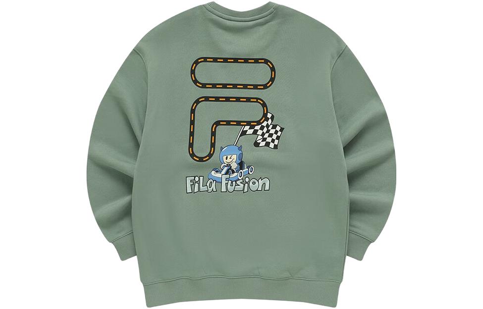 FILA Unisex Crewneck Fleece Sweatshirt in Olive Gray - Warm and Stylish T11U343205F-TQ