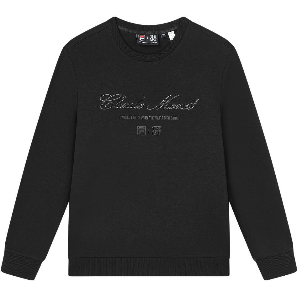 FILA Unisex Crewneck Pullover Long Sleeve Sweatshirt in Black F11M348203F-BK