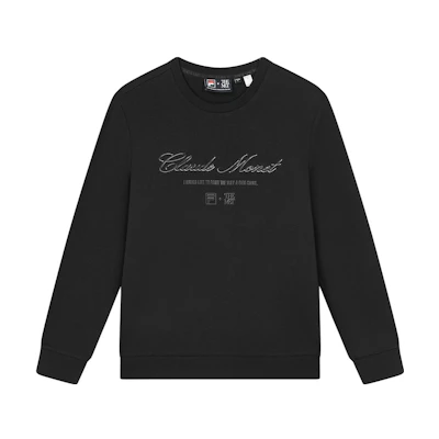 FILA Unisex Crewneck Pullover Long Sleeve Sweatshirt in Black F11M348203F-BK