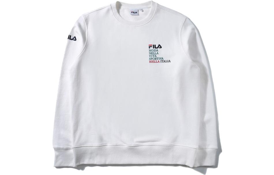 FILA Unisex Crewneck Pullover Sweatshirt White FS2POD1110X-OWH