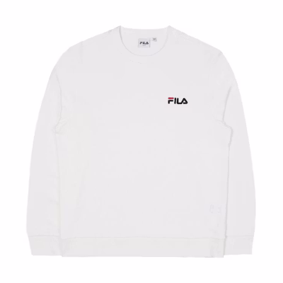 FILA Unisex Crewneck Pullover Sweatshirt White with Logo Design FS2POC3103X-OWH