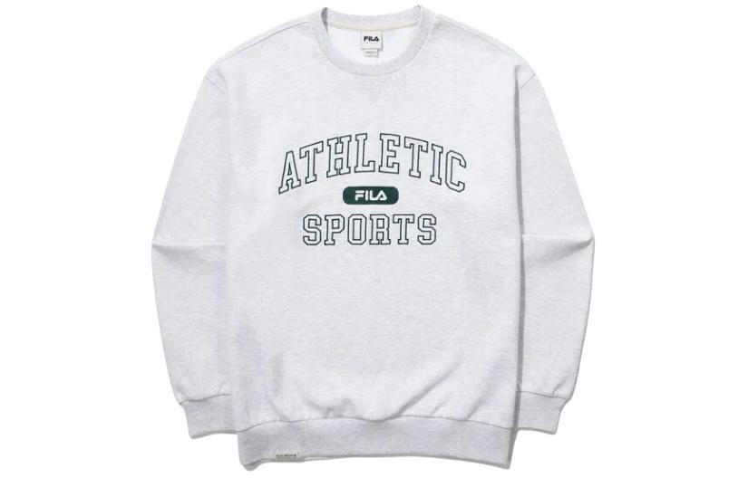 FILA Unisex Gray Crewneck Pullover Sweatshirt with Letter Graphic FS2POG1105XW-TM