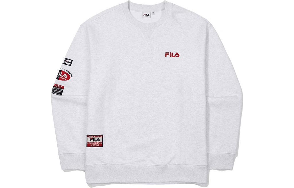 FILA Unisex Gray Crewneck Sweatshirt with Letter Print - Fall Style FS2POF1117X-WTM