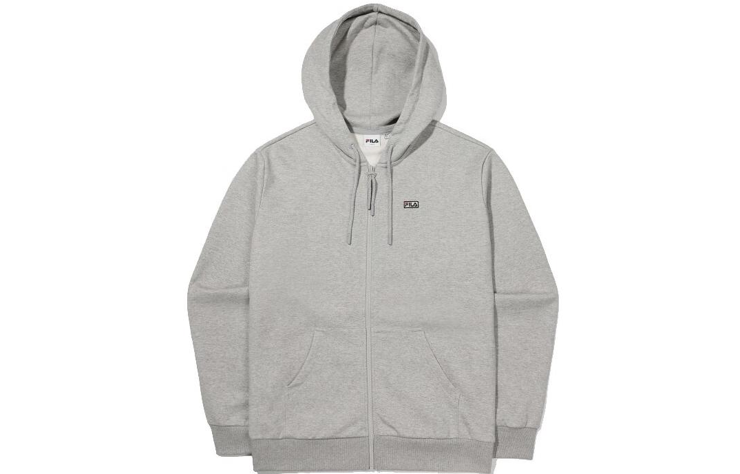 FILA Unisex Gray Hoodie Zip-Up Jacket with Logo Print FS2FTE3101X-LML