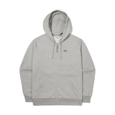FILA Unisex Gray Hoodie Zip-Up Jacket with Logo Print FS2FTE3101X-LML