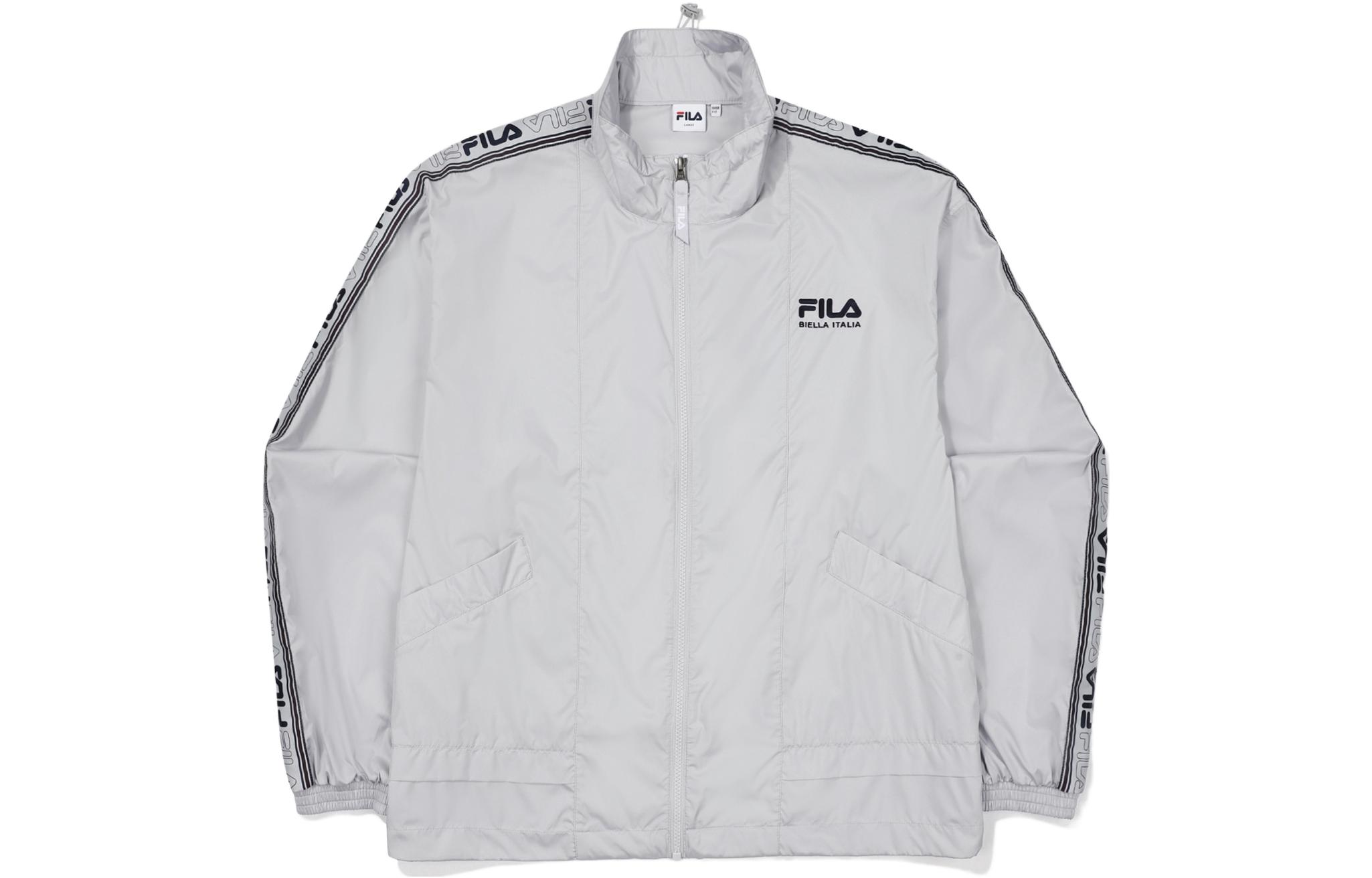 FILA Unisex Gray Zip-Up Jacket with Logo Print FS2JKF2115X-LGY