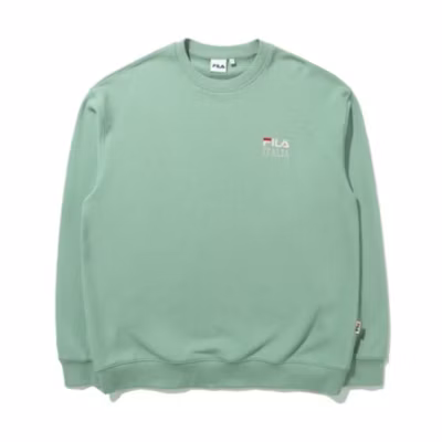FILA Unisex Green Crewneck Logo Pullover Sweatshirt Long Sleeve FE2POD6102X-SGR