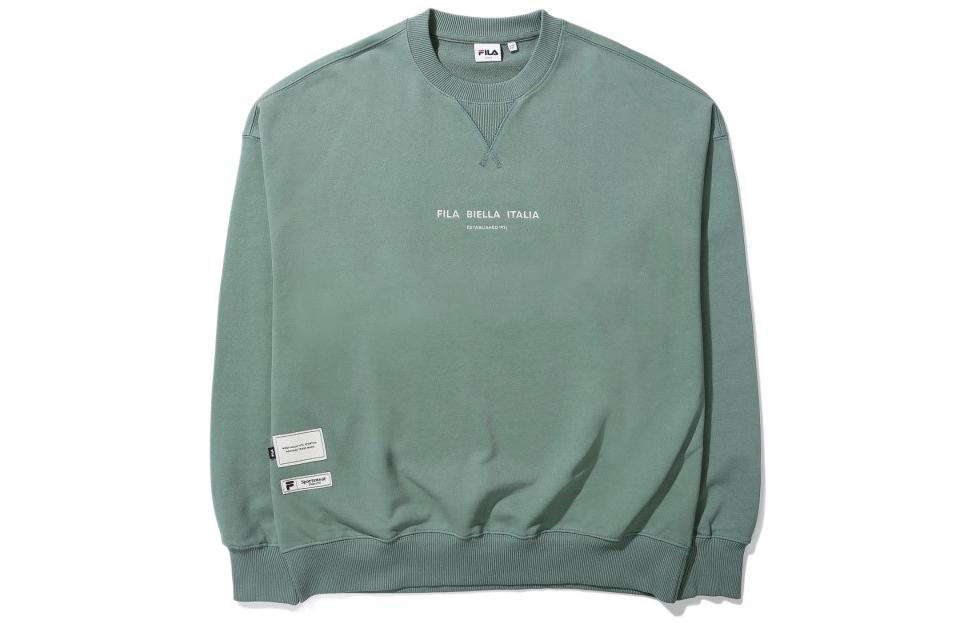 FILA Unisex Green Embroidered Logo Crewneck Oversized Sweatshirt FS2POE1103X-LFG