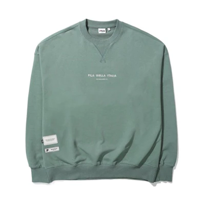 FILA Unisex Green Embroidered Logo Crewneck Oversized Sweatshirt FS2POE1103X-LFG