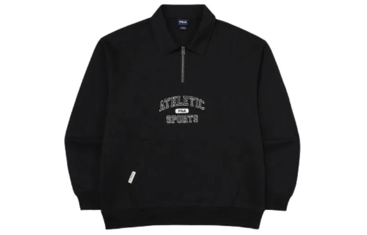 FILA Unisex Half-Zip Pullover Sweatshirt Black FS2POG1106X-BLK