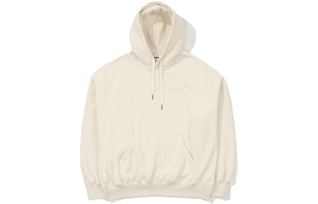 FILA Unisex Letter Logo Oversized Fleece Hoodie in Off-White FS2POD4103X-CRM