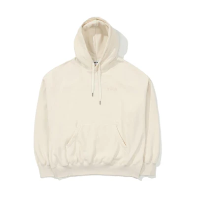 FILA Unisex Letter Logo Oversized Fleece Hoodie in Off-White FS2POD4103X-CRM