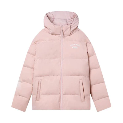 FILA Unisex Letter Zipper Hooded Down Jacket for Warmth F11U349901F-PK