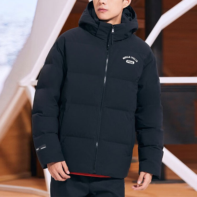 Details for FILA Unisex Hoodie Jaket Resleting Huruf - Hitam. F11U349901FBK