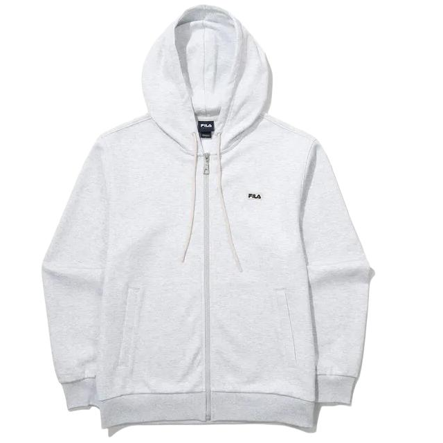 FILA Unisex Light Grey Zip-Up Hoodie Jacket with Logo FS2FTG1101X-WT