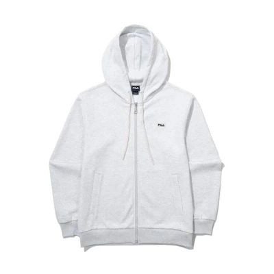 FILA Unisex Light Grey Zip-Up Hoodie Jacket with Logo FS2FTG1101X-WT