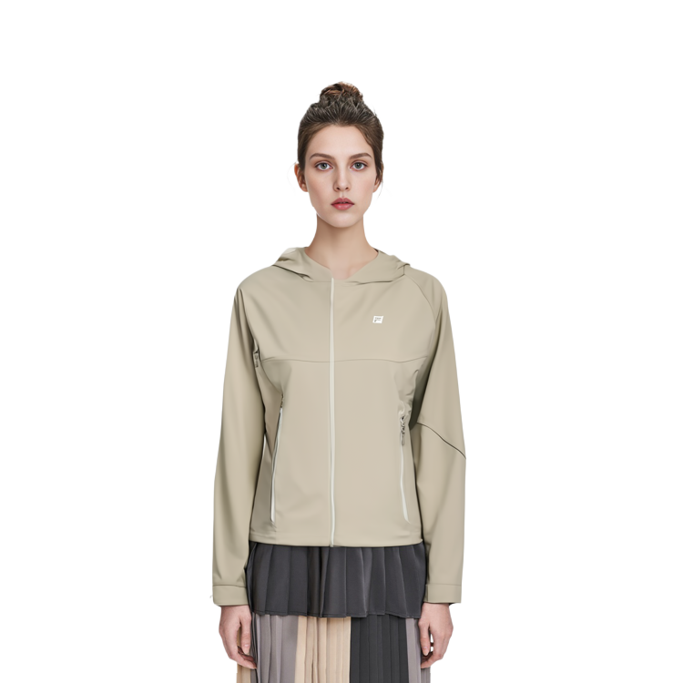 FILA Unisex Lightweight Hooded Windbreaker Jacket Beige Khaki. A11W337705F-BG 圖 11